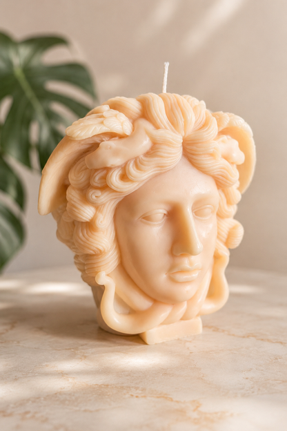 Medusa Sculptural Candle – Large Greek Goddess Decor