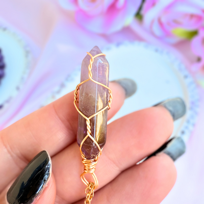 Amethyst Crystal Pendant Necklace