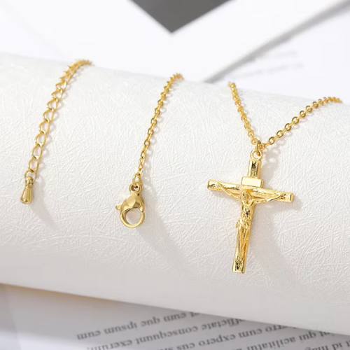 Crucifix Stainless Steel Pendant Necklace