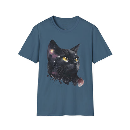 Galaxy Black Cat Unisex T-Shirt – Cosmic Cat Art Tee
