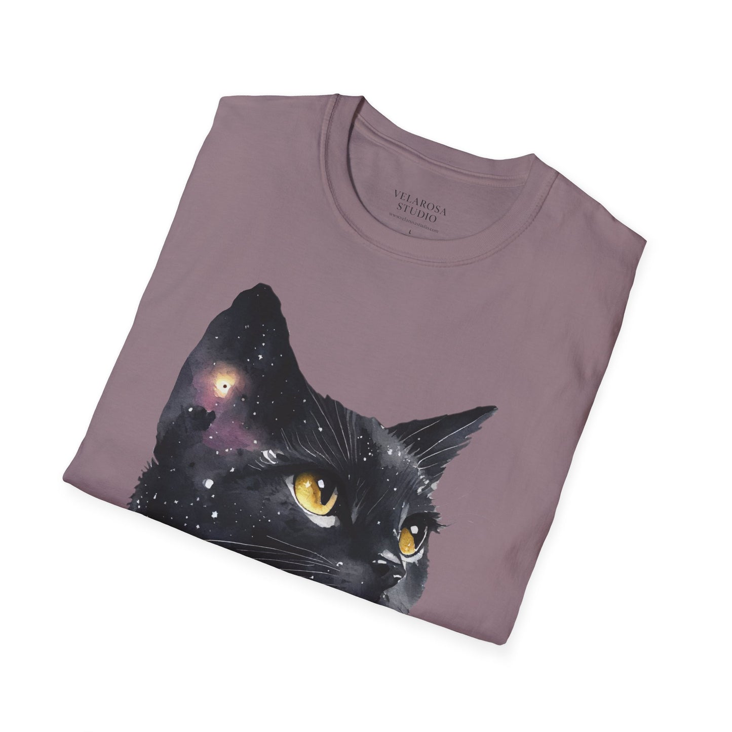 Galaxy Black Cat Unisex T-Shirt – Cosmic Cat Art Tee