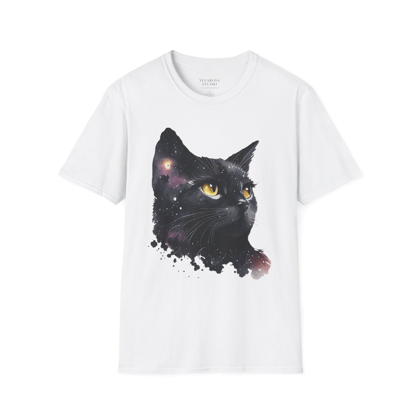 Galaxy Black Cat Unisex T-Shirt – Cosmic Cat Art Tee