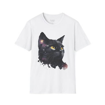 Galaxy Black Cat Unisex T-Shirt – Cosmic Cat Art Tee