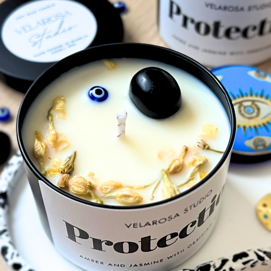 Protection Candle – Amber and Jasmine Aromatherapy