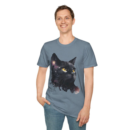 Galaxy Black Cat Unisex T-Shirt – Cosmic Cat Art Tee