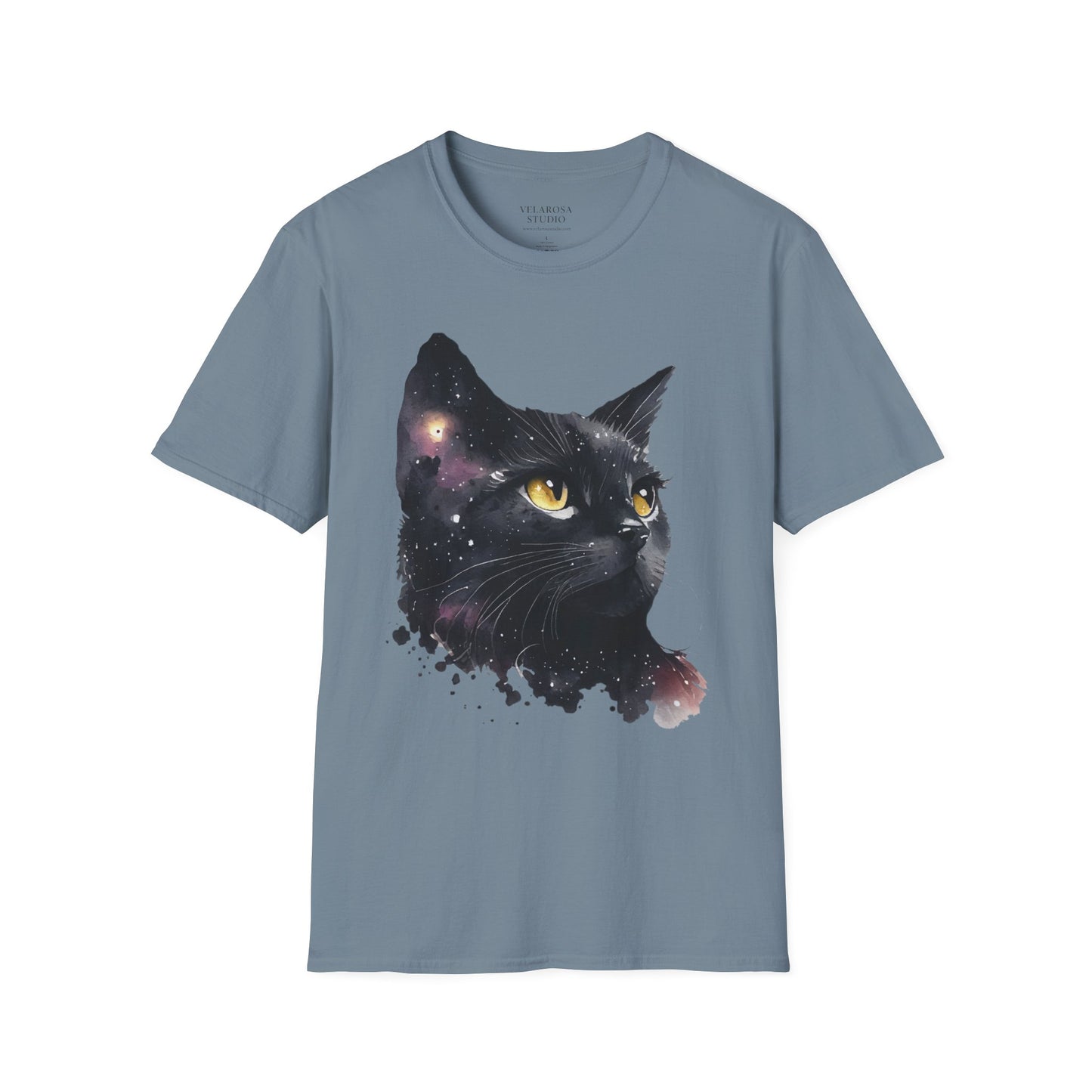 Galaxy Black Cat Unisex T-Shirt – Cosmic Cat Art Tee