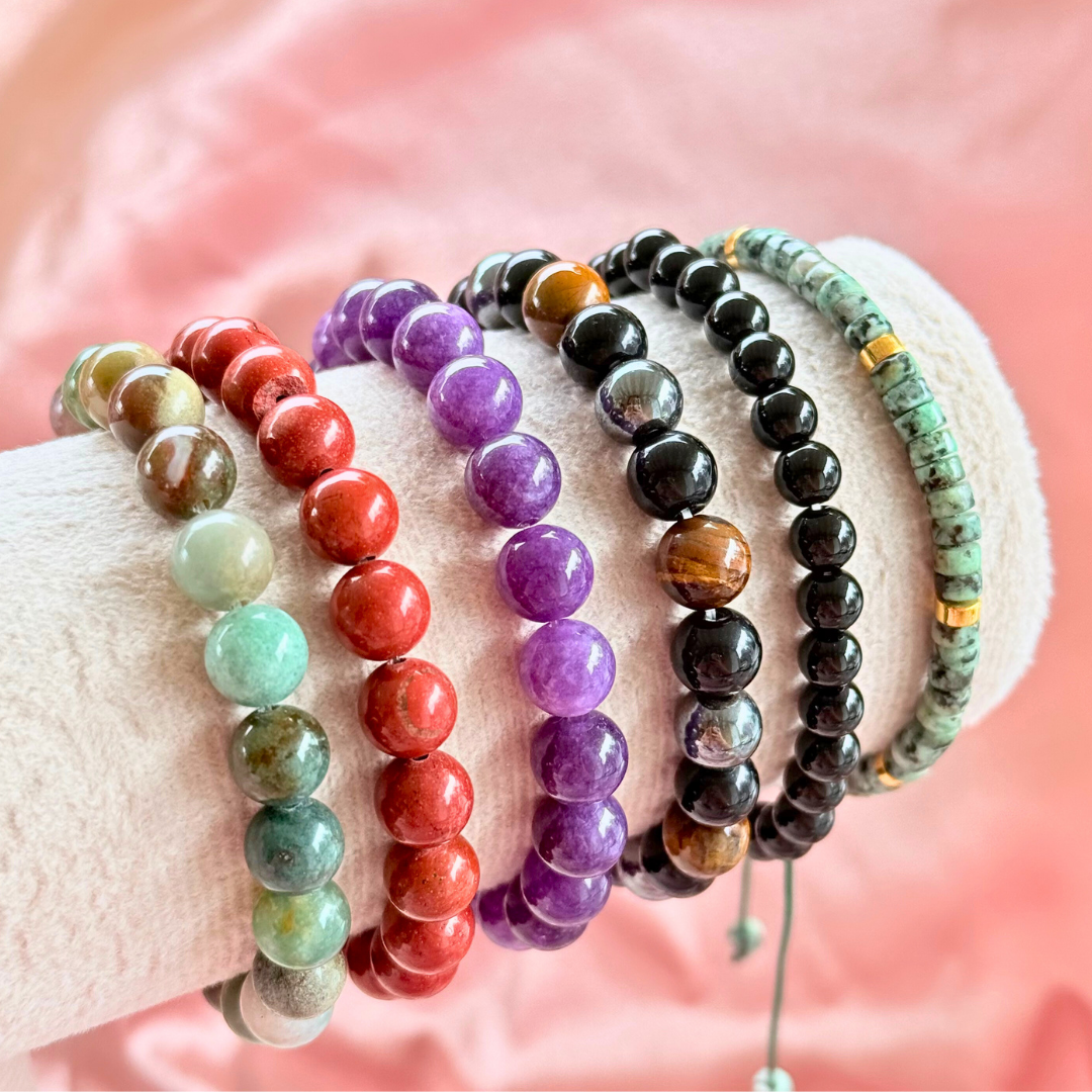 Indian Agate Beaded Bracelet