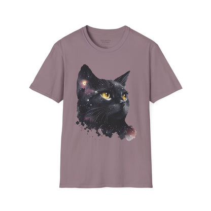 Galaxy Black Cat Unisex T-Shirt – Cosmic Cat Art Tee