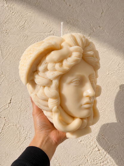 Medusa Sculptural Candle – Large Greek Goddess Decor