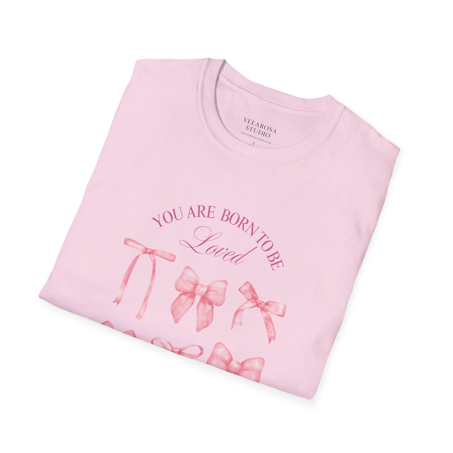 Pink Bow Aesthetic Unisex T-Shirt – You Are Born to Be Loved Tee