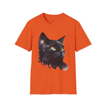 Galaxy Black Cat Unisex T-Shirt – Cosmic Cat Art Tee