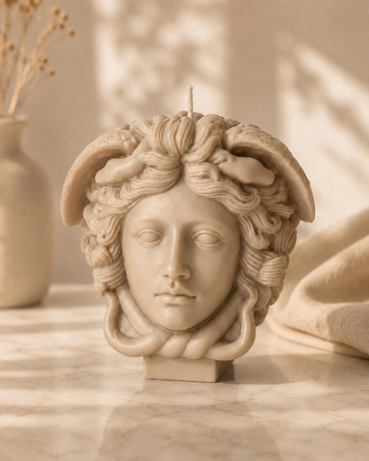 Medusa Sculptural Candle – Large Greek Goddess Decor