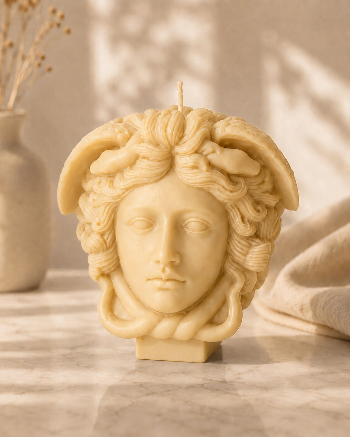 Medusa Sculptural Candle – Large Greek Goddess Decor