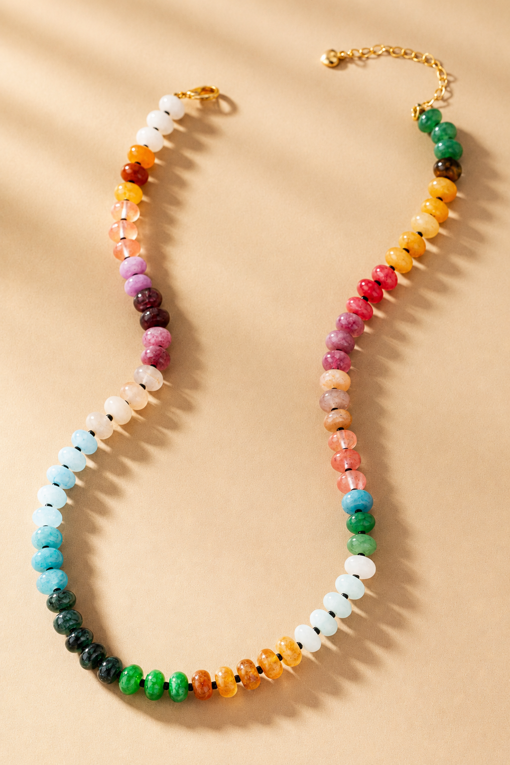 Natural Agate Beaded Necklace