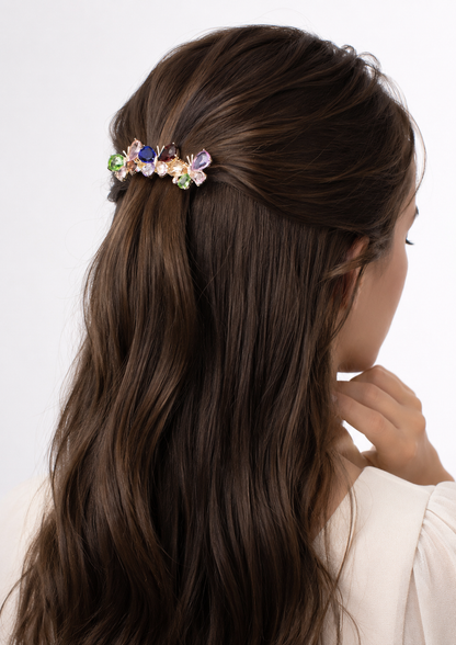 Aurora Butterfly Crystal Hair Barrette – Multicolor Rhinestone Hair Clip