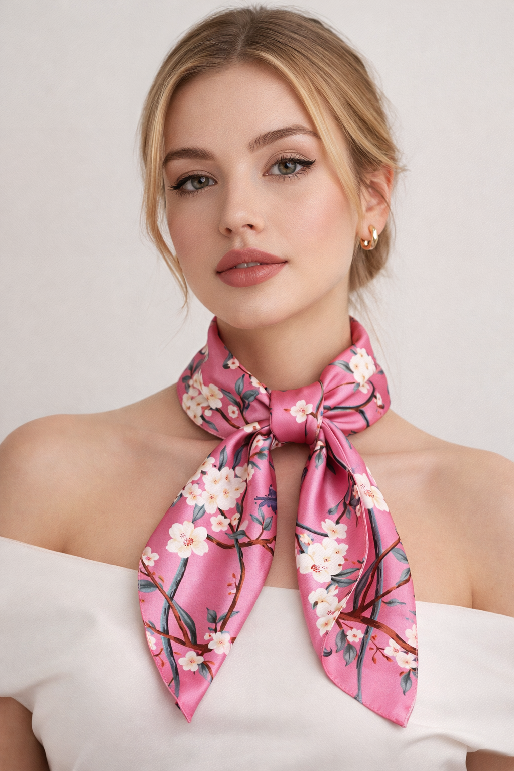 Sakura Bloom Silk Scarf