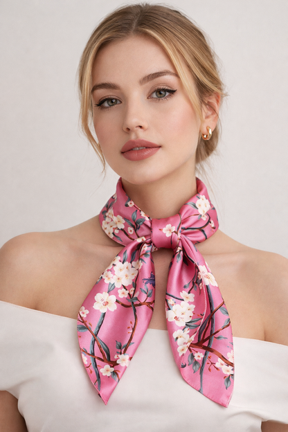 Sakura Bloom Silk Scarf