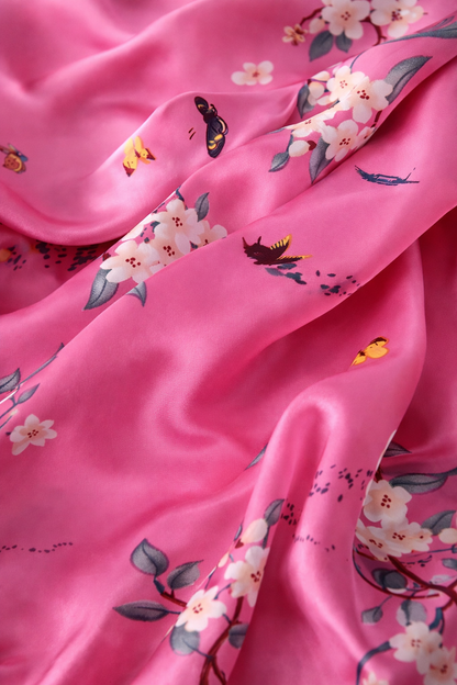 Sakura Bloom Silk Scarf