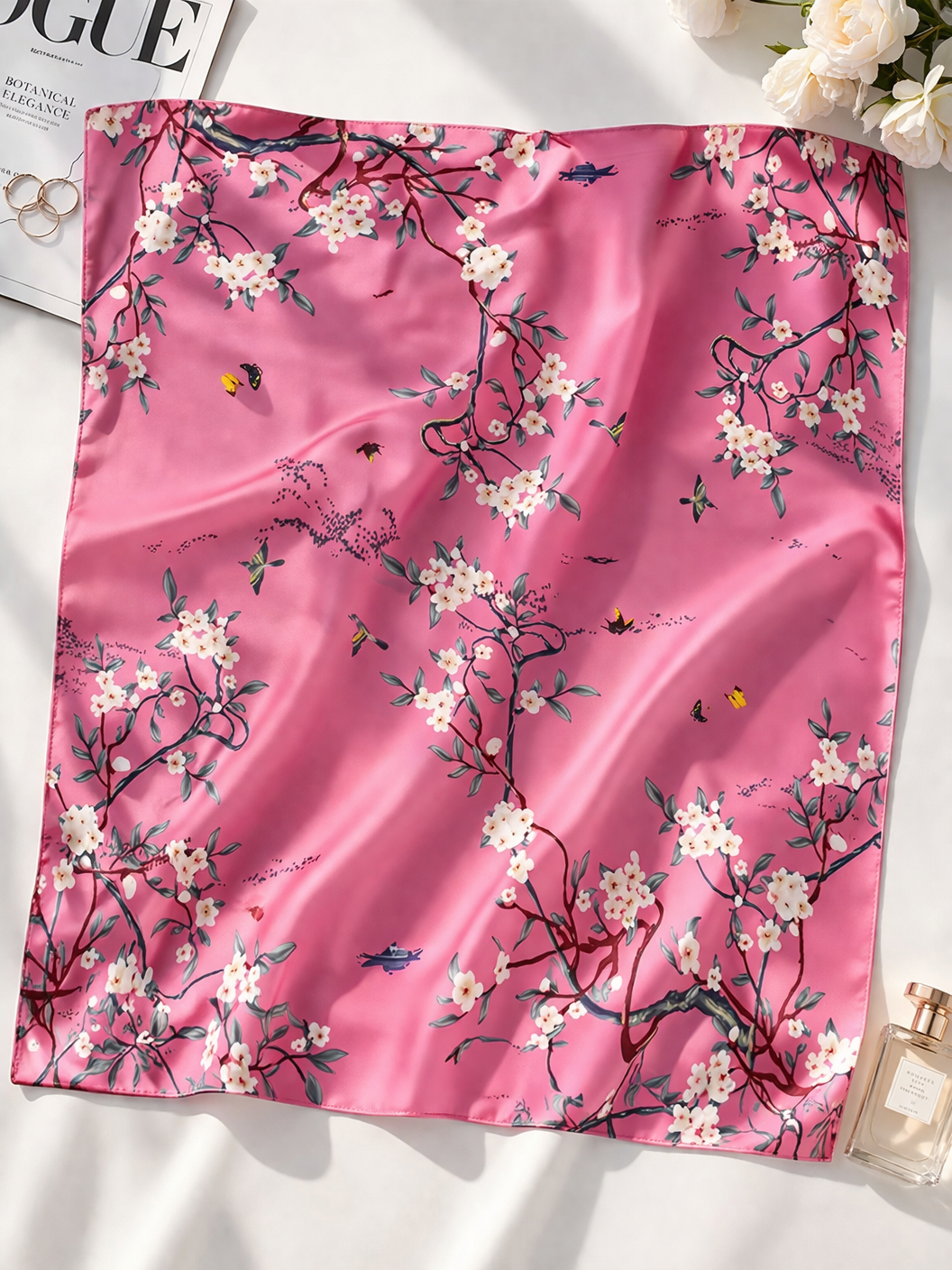 Sakura Bloom Silk Scarf