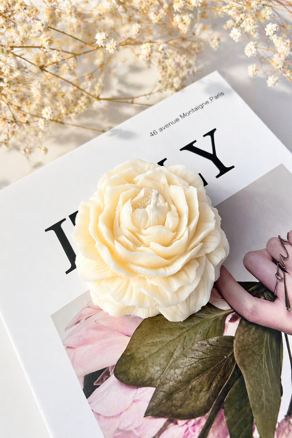 Peony Flower Candle
