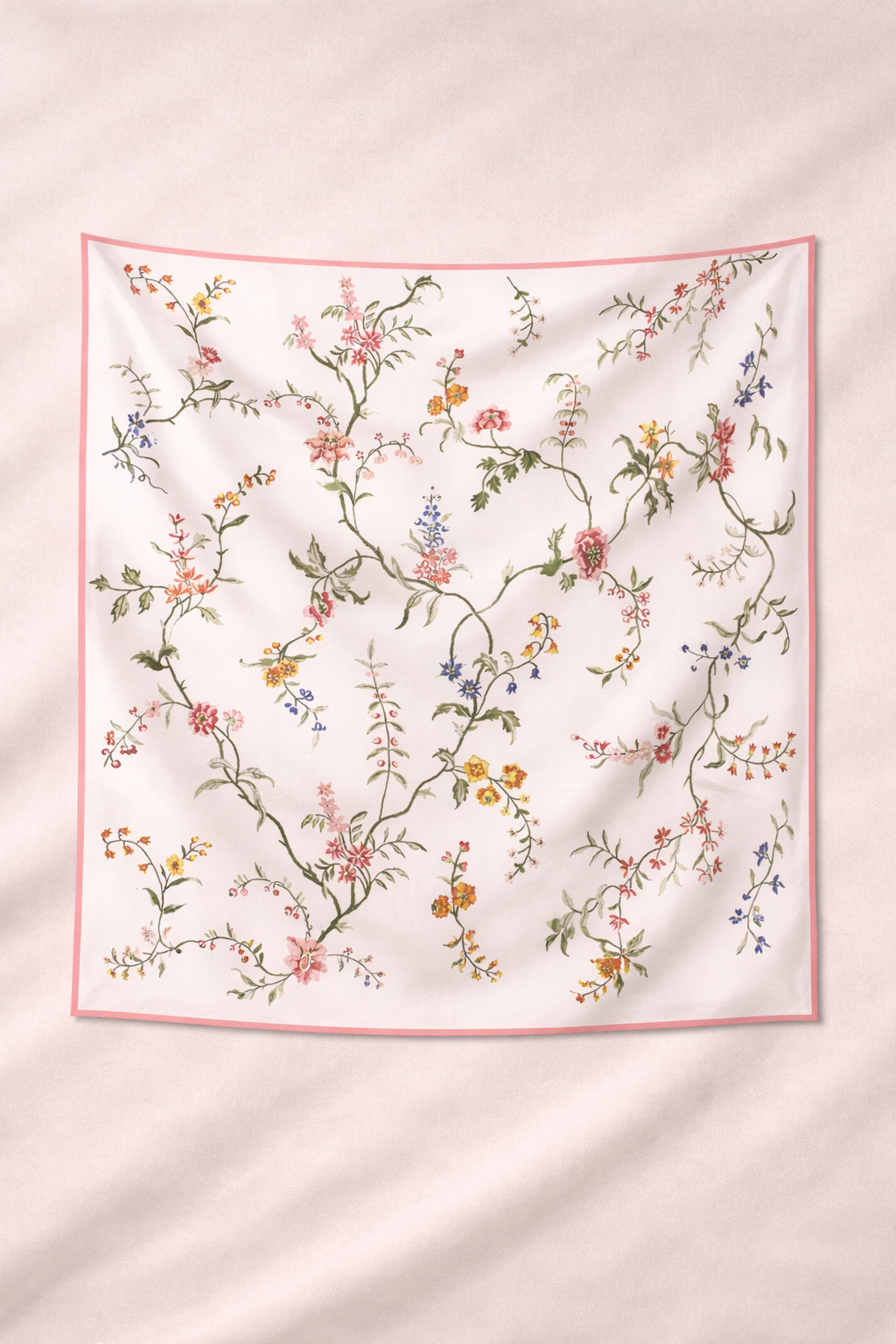 Camellia Bloom 100% Silk Luxury Scarf for Women – Elegant Hair & Neck Accessory