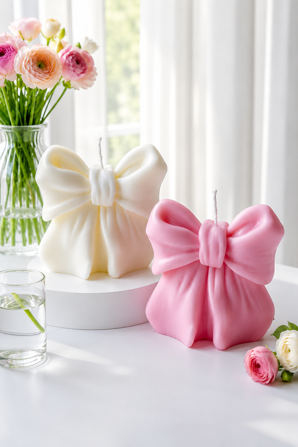 Ribbon Bow Sculptural Soy Candle