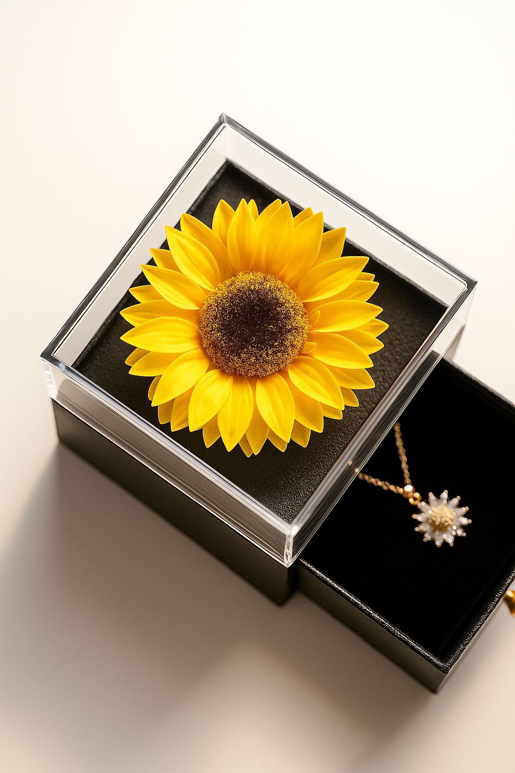 Sunflower Gift Box Necklace