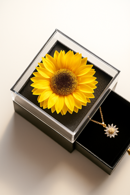 Sunflower Gift Box Necklace