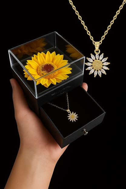 Sunflower Gift Box Necklace