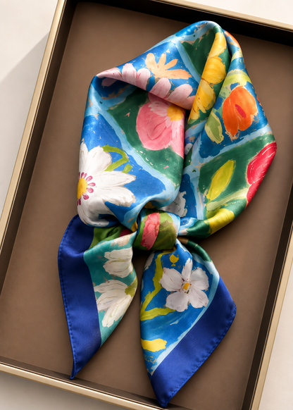 Botanical Mosaic Silk Scarf