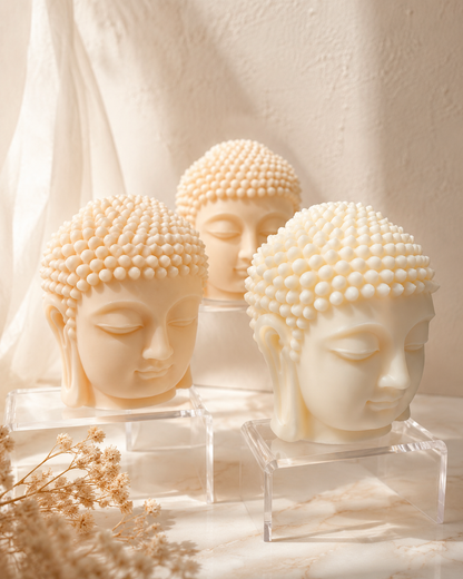Buddha Head Decorative Soy Candle – Serenity Sculptural Candle