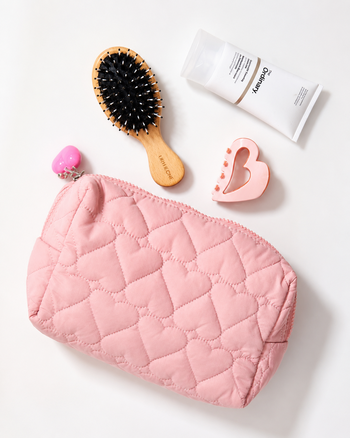 Pull My Heart Quilted Cosmetic Pouch