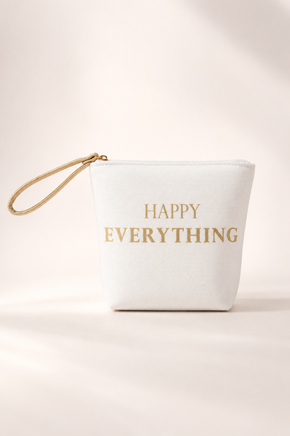Happy Everything Canvas Wristlet Pouch
