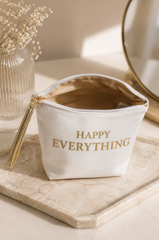 Happy Everything Canvas Wristlet Pouch