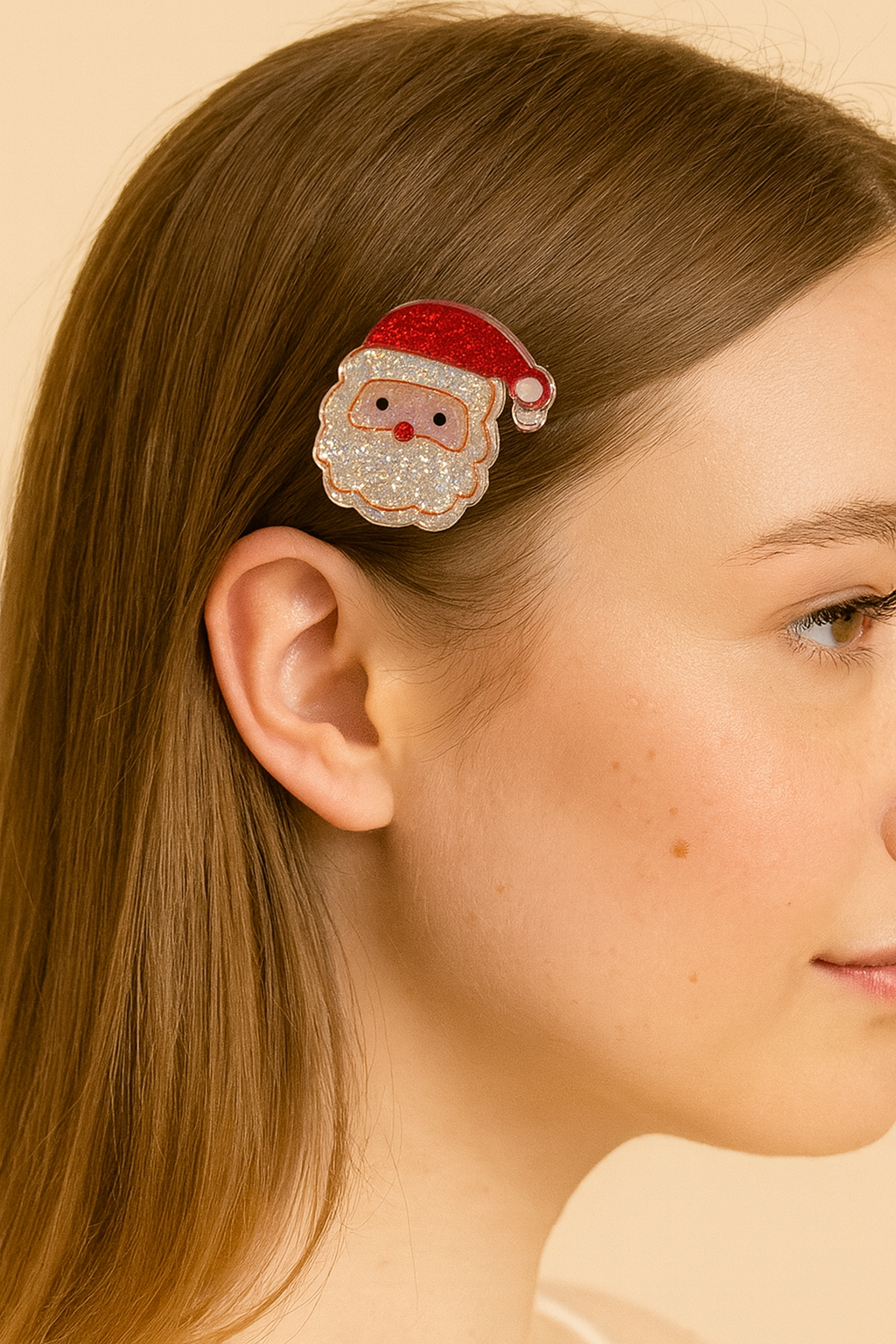 Holiday Sparkle Acrylic Hair Clip