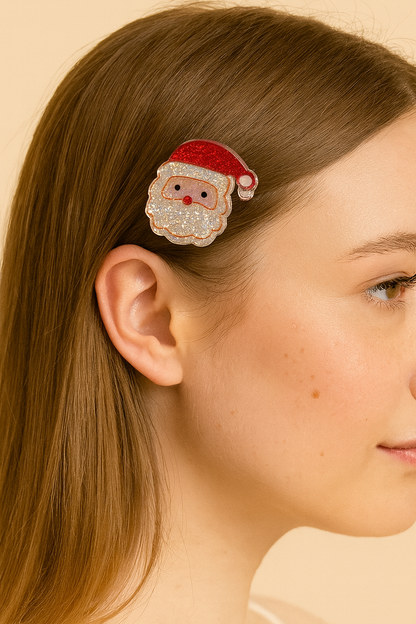 Holiday Sparkle Mini Clip Collection – Christmas Acrylic Hair Clips