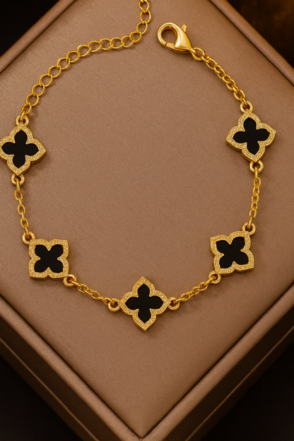 Clover Charm Gold Chain Bracelet