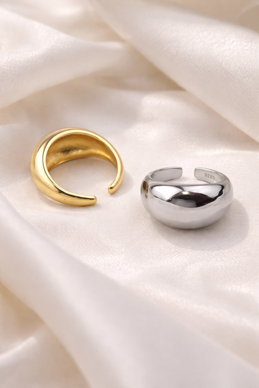 Aura Curve Adjustable Ring – 925 Sterling Silver