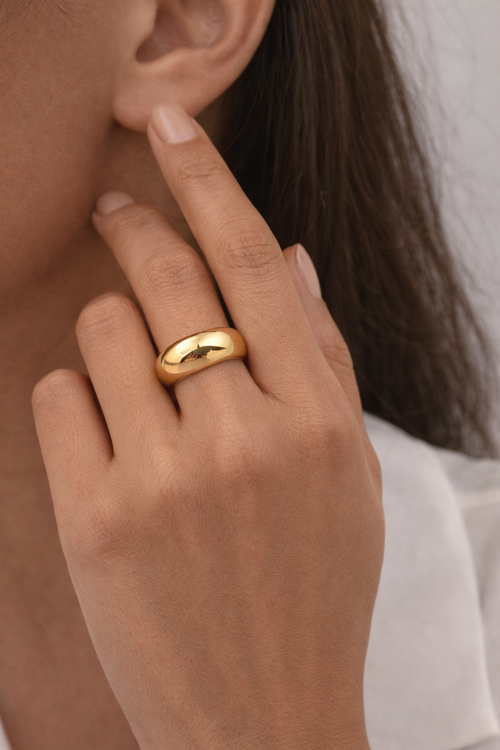 Aura Curve Adjustable Ring – 925 Sterling Silver