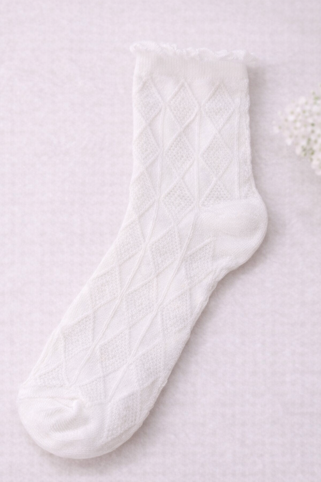 Ivory Lace Crew Socks