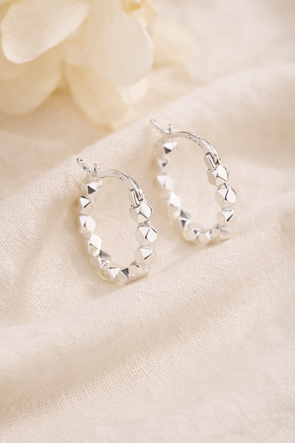 Iris Cut Hoops Earrings – 925 Sterling Silver