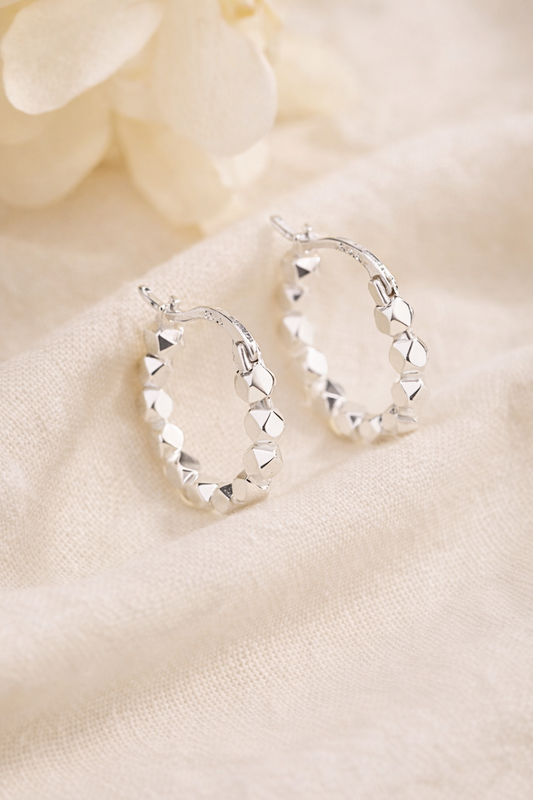 Iris Cut Hoops Earrings – 925 Sterling Silver