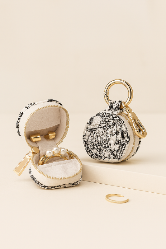 Mini Travel Jewelry Organizer Floral Case