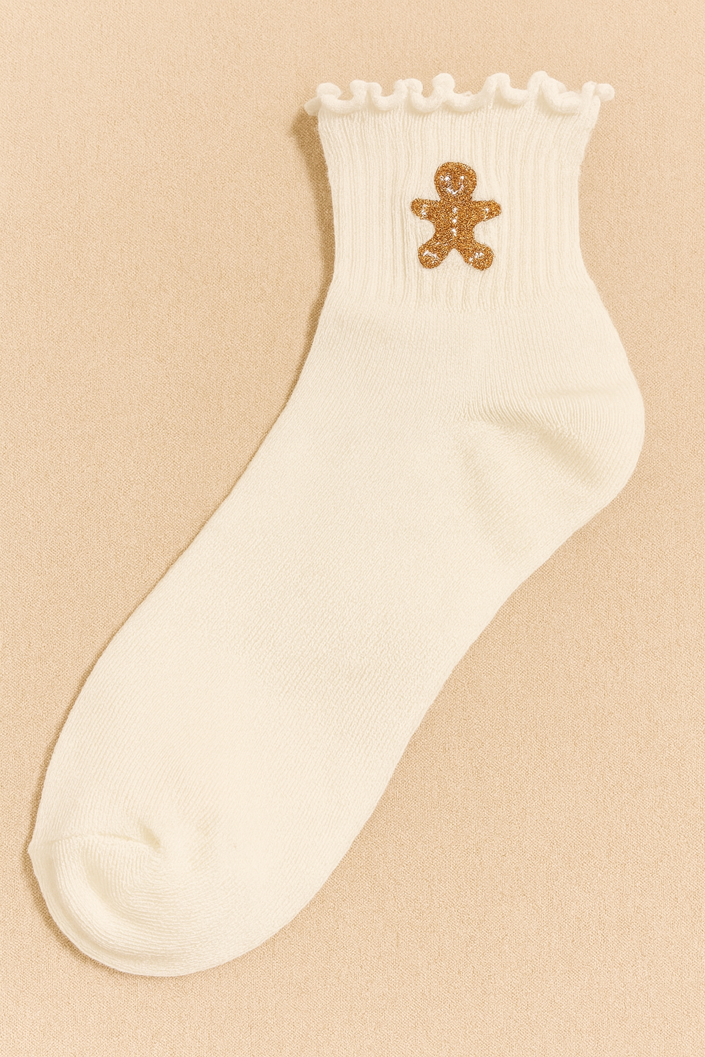 Gingerbread Charm Ruffle Socks
