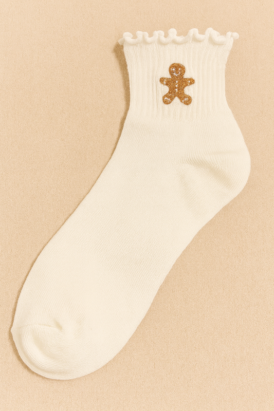 Gingerbread Charm Ruffle Socks
