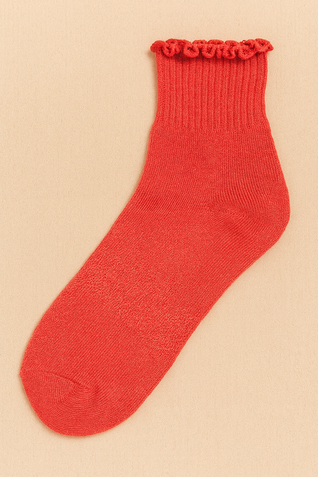 Ruffle Trim Cotton Socks