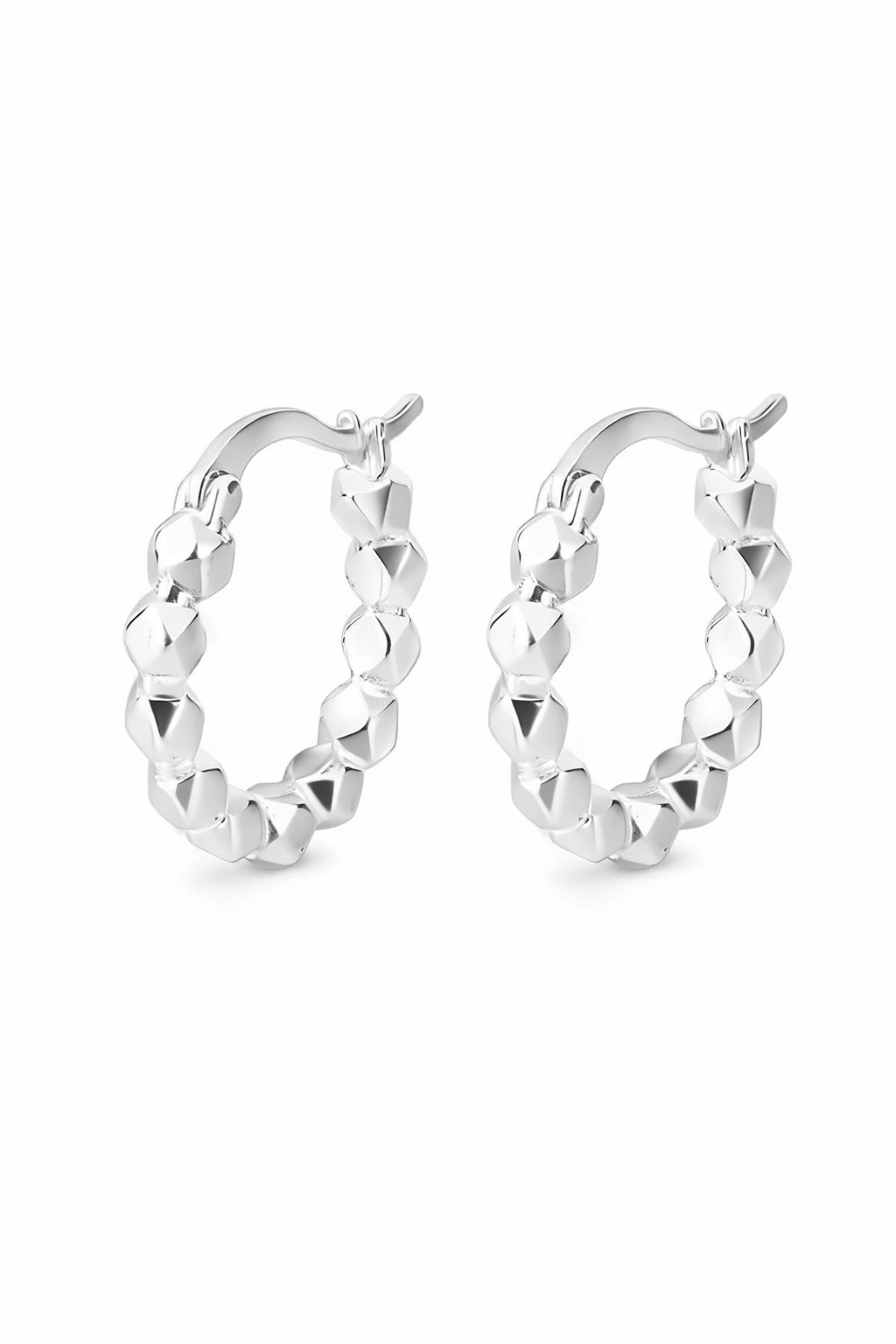 Iris Cut Hoops Earrings – 925 Sterling Silver