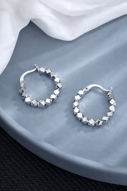 Iris Cut Hoops Earrings – 925 Sterling Silver