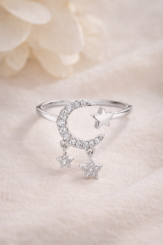 Celestial Luna Drop Ring