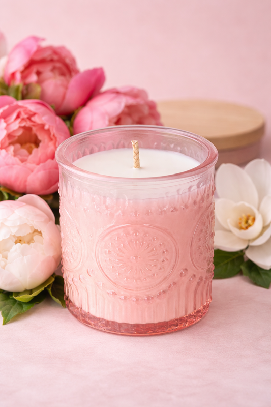 Magnolia & Peony Bloom Candle – Elegant Floral Soy Candle (7 oz)